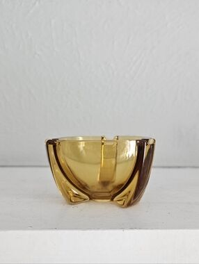 Vintage Art Deco/MCM Space Age Amber Murano Glass Ash Tray